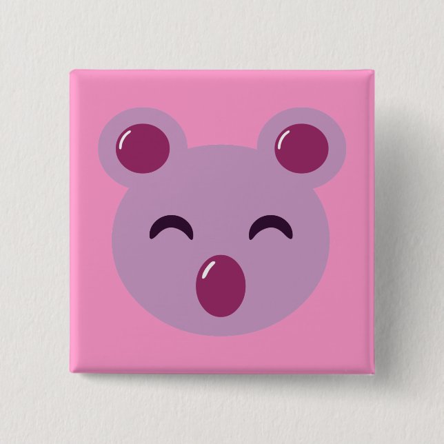 Niedlicher Lila Koala-Bär Button (Vorderseite)
