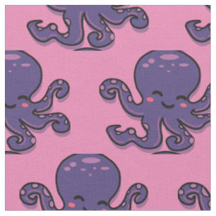 Niedlicher Lila Kraken Thunder_Cove Stoff