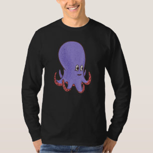 Niedlicher Lila Lächeln Oktopus T-Shirt