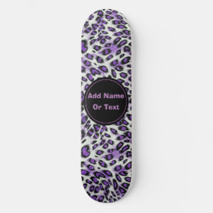 Niedlicher Lila Leopard Tierdruck Personalisiert Skateboard