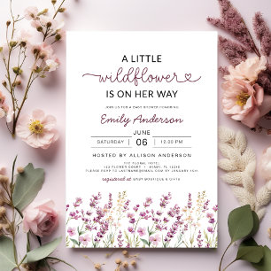 Niedlicher Lila Lilac Eine kleine Wildblume Kinder Einladung