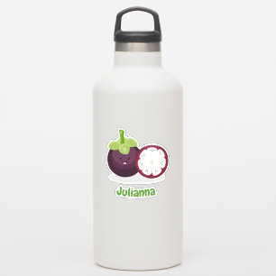 Niedlicher lila Mangosteen kawaii Cartoon Aufkleber