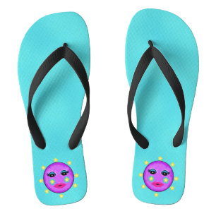 Niedlicher Lila Mond Face Pink Lipno Flip Flops