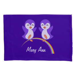 Niedlicher Lila Pinguin Kissenbezug