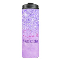 Niedlicher lila rosa Glitzer Geburtstagsmonogramm