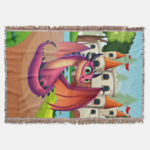 Niedlicher lila/roter Cartoon Decke