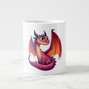Niedlicher lila/roter Cartoon Jumbo-Tasse