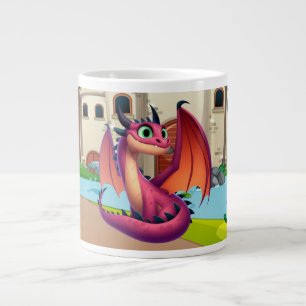 Niedlicher lila/roter Cartoon Jumbo-Tasse