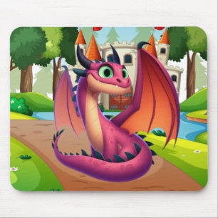 Niedlicher lila/roter Cartoon Mousepad