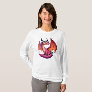 Niedlicher lila/roter Cartoon T-Shirt