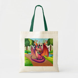 Niedlicher lila/roter Cartoon Tragetasche