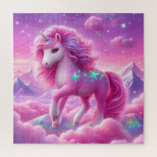 Niedlicher lila und rosa Glitzer hell einhorn