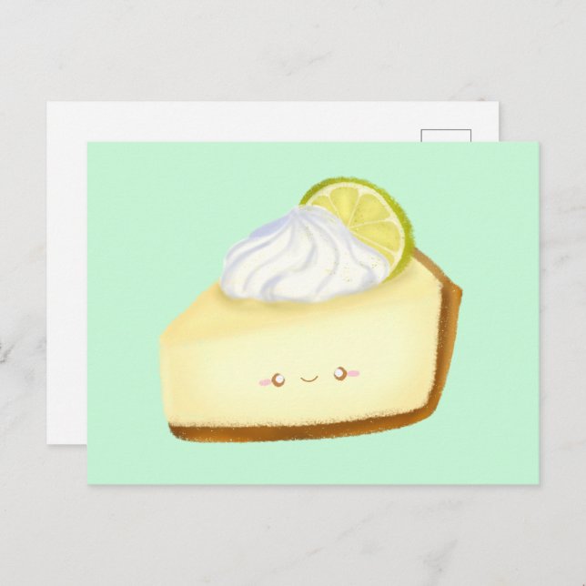 Niedlicher Limoner Kuchen Postkarte (Vorne/Hinten)
