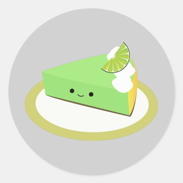 Niedlicher Limoner Kuchen Runder Aufkleber (Vorderseite)