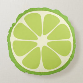 Niedlicher Limoner Slice Zitrus Frucht Witziger Fe Rundes Kissen