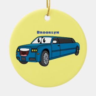 Niedlicher Limousinen-Cartoon Keramik Ornament