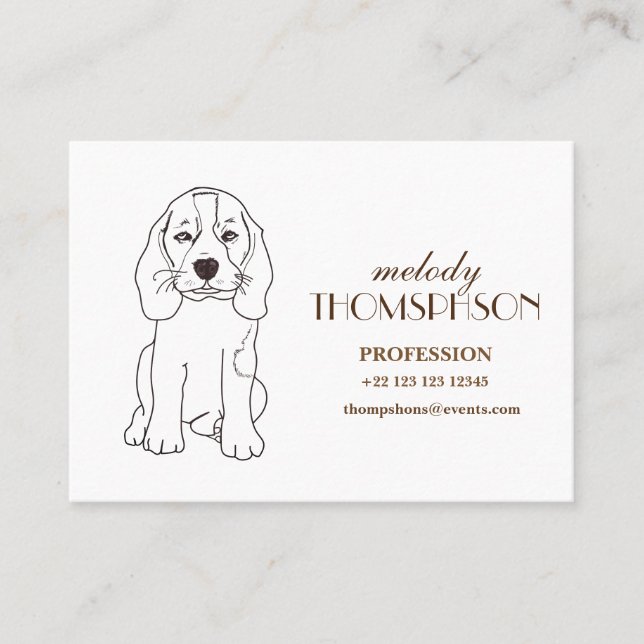 Niedlicher linearer Hund, der Gewohnheit zeichnet Visitenkarte (Vorderseite)