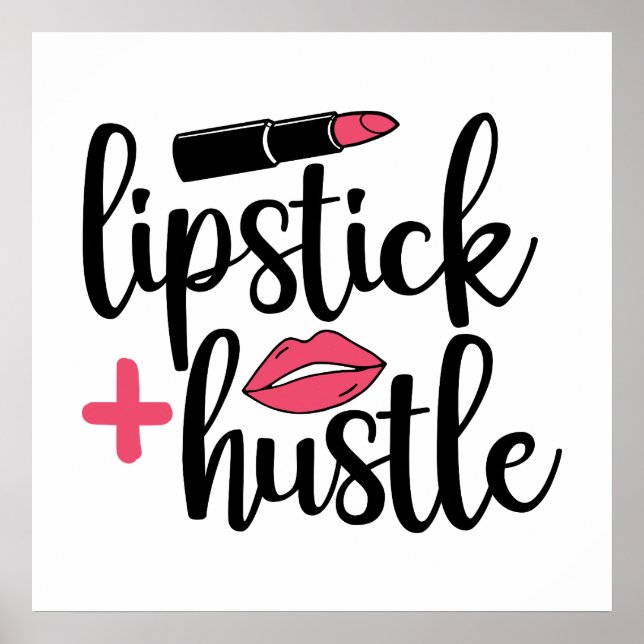 niedlicher Lippenstift-Wortart-Make-up-Künstler Po Poster (Vorne)
