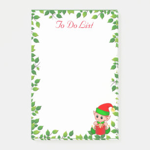 Niedlicher Little Elf & Green Leaf Rahmen Post-it Klebezettel