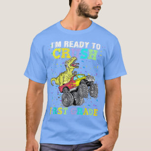 Niedlicher LKW Dinosaurier Ich bin bereit, die ers T-Shirt