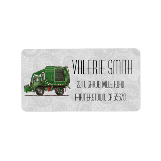 Niedlicher LKW-LKW Adressaufkleber (Vorne)