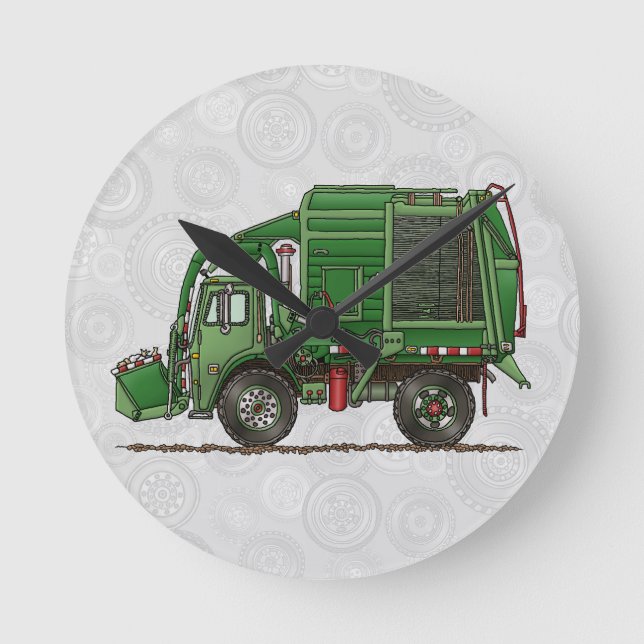 Niedlicher LKW-LKW Runde Wanduhr (Vorderseite)
