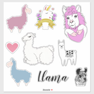 Niedlicher Llama Aufkleber