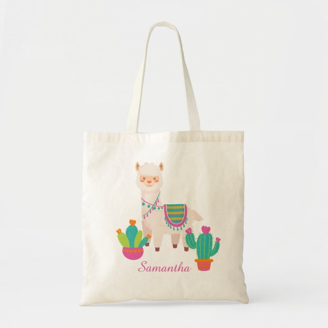 Niedlicher Llama Cactus Lover Tragetasche (Vorne)