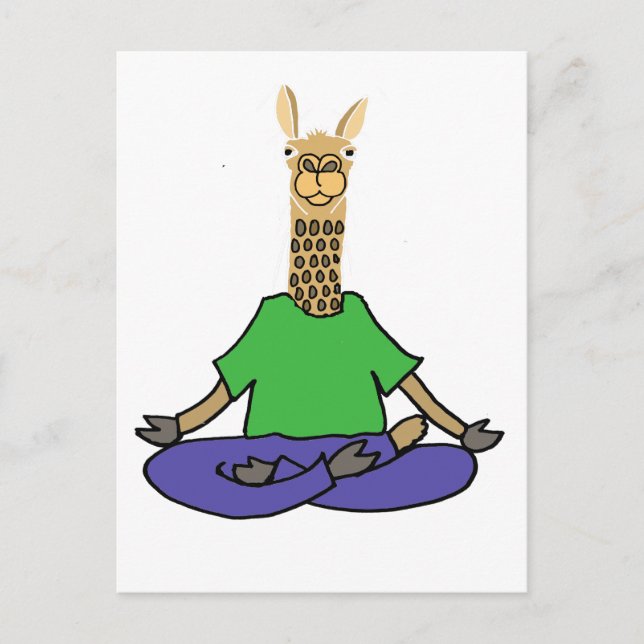 Niedlicher Llama, der Yoga-Cartoon macht Postkarte (Vorderseite)