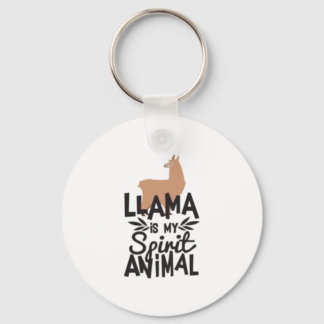 Niedlicher Llama ist mein Geist Tierfreudscher Sch Schlüsselanhänger (Vorderseite)