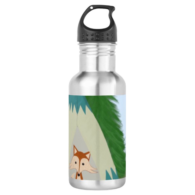 Niedlicher Lone Fox Edelstahlflasche (Vorderseite)