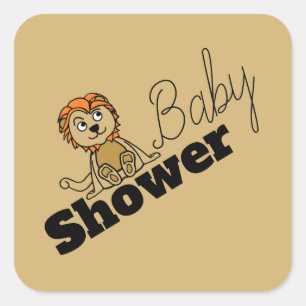 Niedlicher Löwengürtel, Babydusche Quadratischer Aufkleber