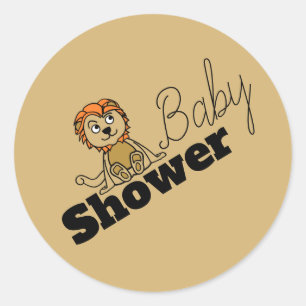 Niedlicher Löwengürtel, Babydusche Runder Aufkleber