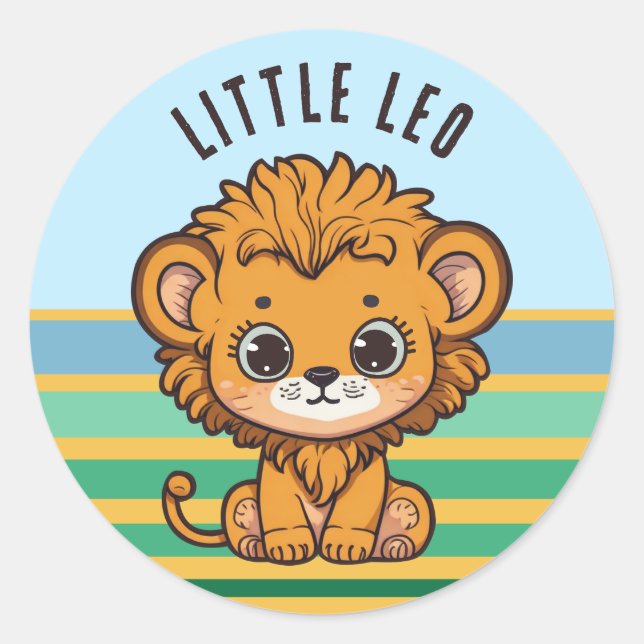 Niedlicher Löwenkrug - kleiner Leo Runder Aufkleber (Vorderseite)