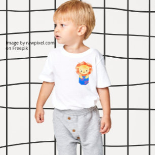 Niedlicher Löwenschlauch in einer gedruckten blaue T-Shirt