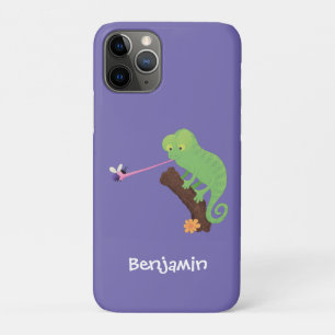 Niedlicher, lustig-grün-fröhlicher Chameleon-Carto Case-Mate iPhone Hülle