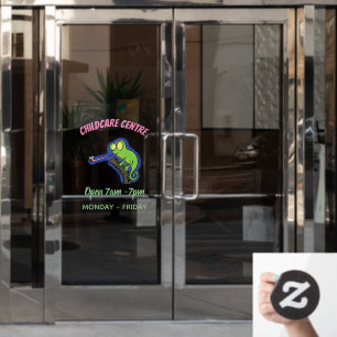 Niedlicher, lustig-grün-fröhlicher Chameleon-Carto Fensteraufkleber