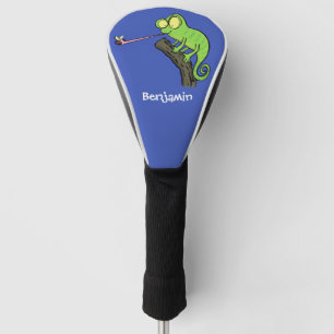 Niedlicher, lustig-grün-fröhlicher Chameleon-Carto Golf Headcover