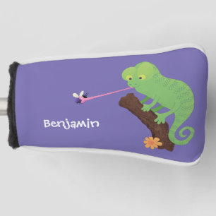Niedlicher, lustig-grün-fröhlicher Chameleon-Carto Golf Headcover