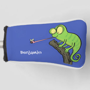 Niedlicher, lustig-grün-fröhlicher Chameleon-Carto Golf Headcover