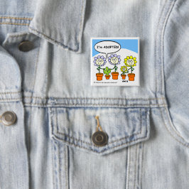 Niedlicher lustiger Adoptions-Thema-Cartoon-Knopf Button