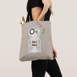 Niedlicher lustiger Cartoon Owl Whoot Monogramm Tasche