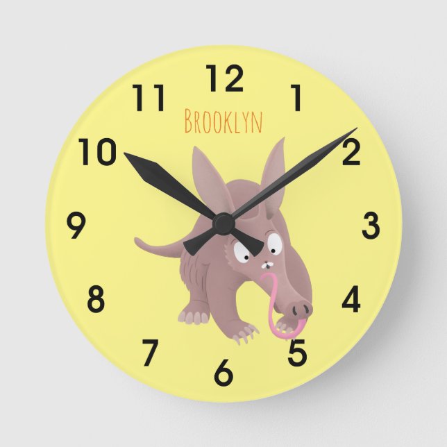 Niedlicher, lustiger Cartoon rund um die Uhr (Vorderseite)