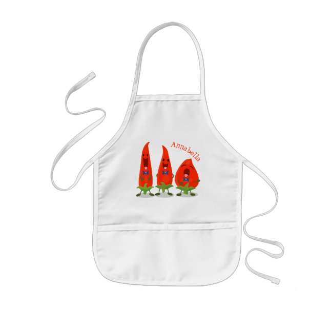 Niedlicher lustiger Chili Hot Paprikaschoten Trio  Kinderschürze (Vorne)