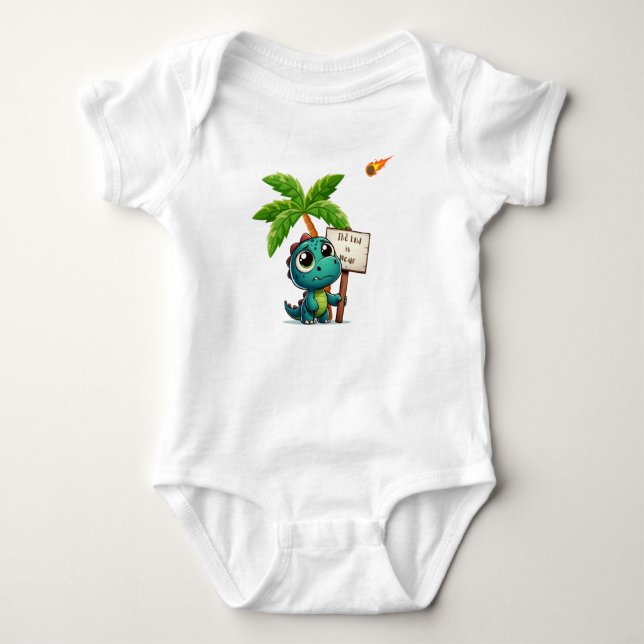 niedlicher, lustiger Dinosaurier Baby Strampler (Vorderseite)