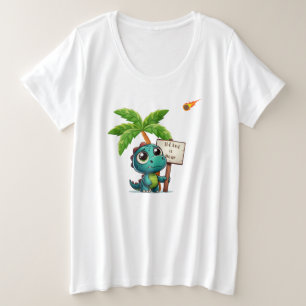 niedlicher, lustiger Dinosaurier Große Größe T-Shirt