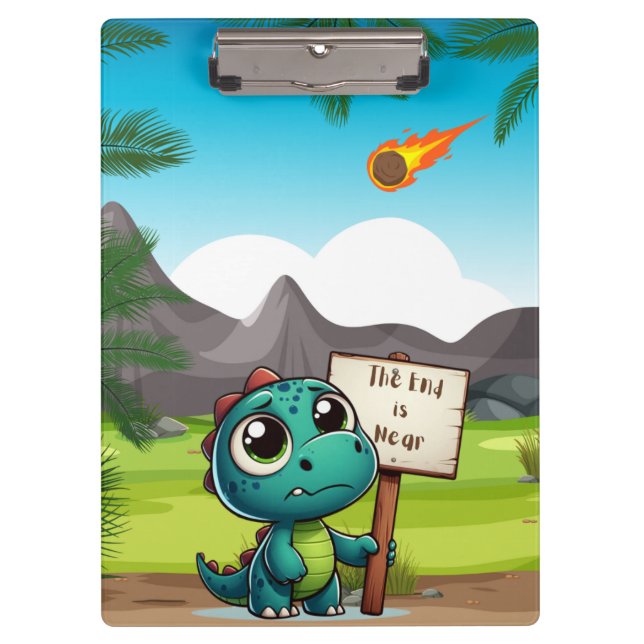 niedlicher, lustiger Dinosaurier Klemmbrett (Vorderseite)