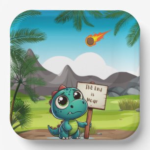 niedlicher, lustiger Dinosaurier Pappteller