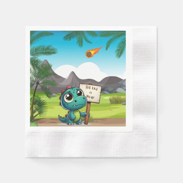 niedlicher, lustiger Dinosaurier Serviette (Vorderseite)