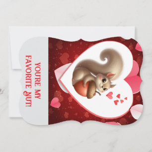 Niedlicher lustiger Eichhörnchen Valentinstag Feiertagskarte
